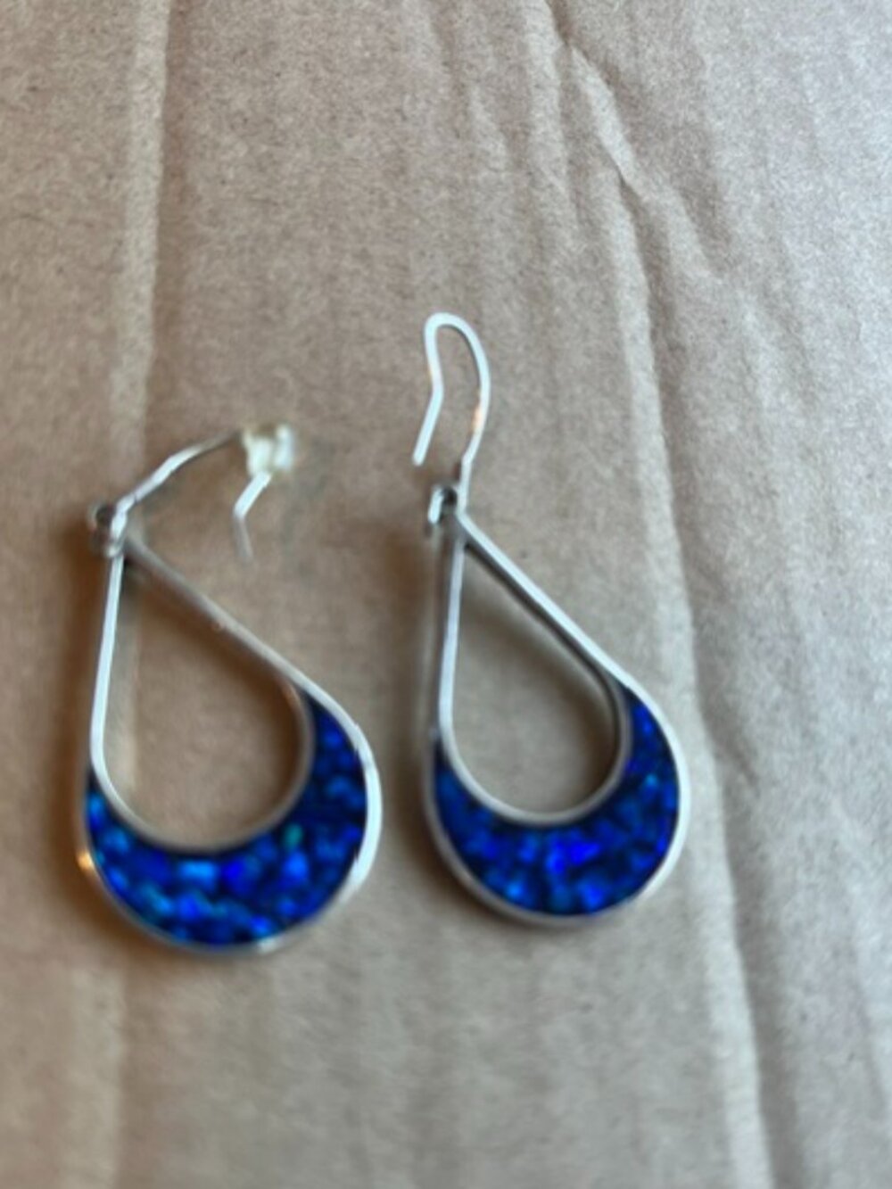 Mexican Lapis Lazuli and sterling silver earrings.